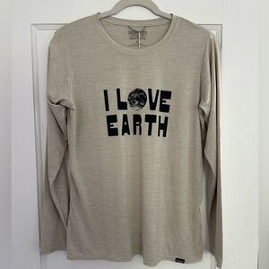 Ws Medium Patagonia Cream Long Sleeve Sun Tee - I Love Earth